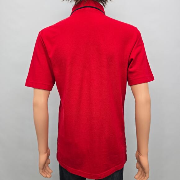 Polo Jeans Co. Ralph Lauren RL Spell Out US Flag Pocket Tipped Polo VTG Sz L Red - Picture 10 of 12